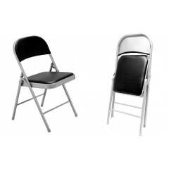 Oscar Black & Silver Padded Fold Up Chair